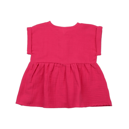 Blusa in Mussola di Cotone Biologico - Magenta