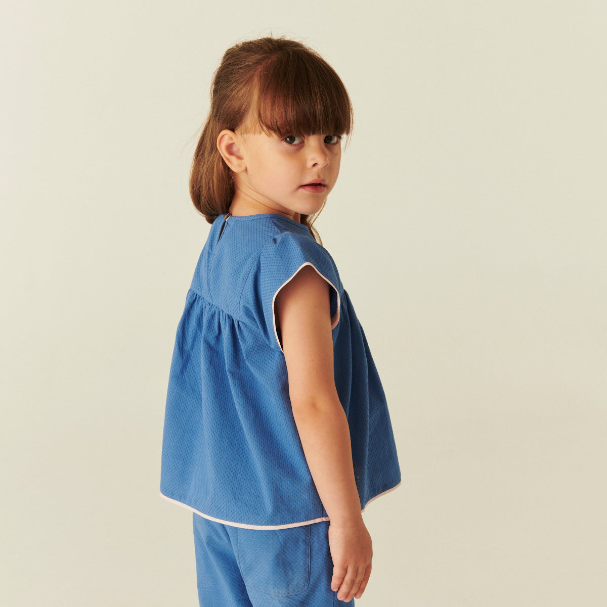 Blusa in Cotone Biologico - Cobalto