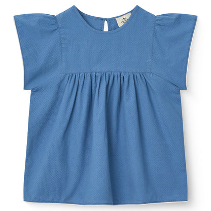 Blusa in Cotone Biologico - Cobalto