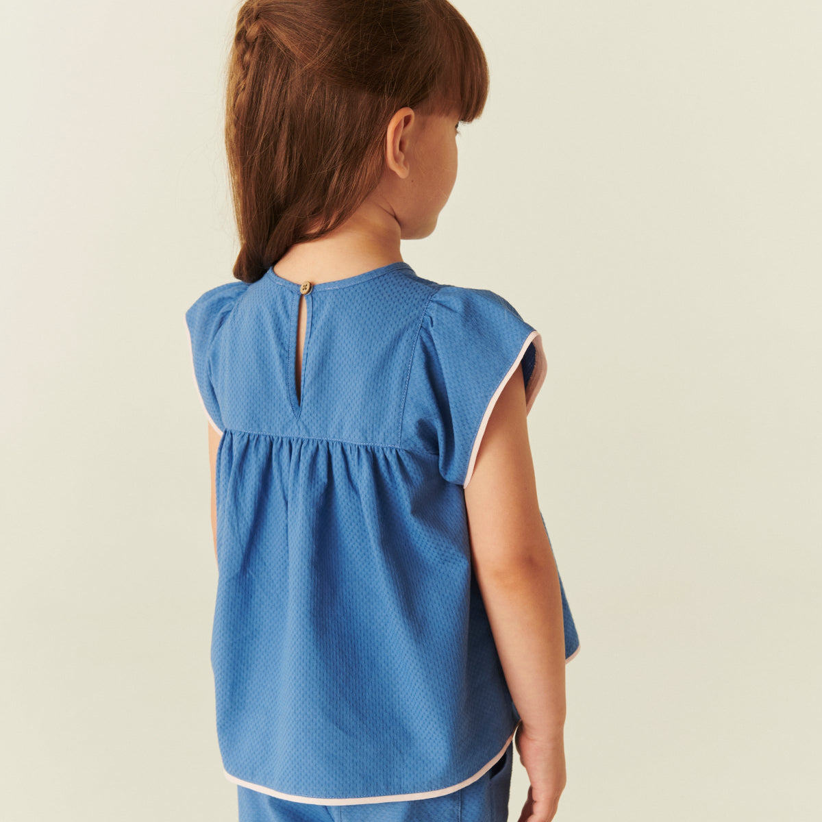 Blusa in Cotone Biologico - Cobalto