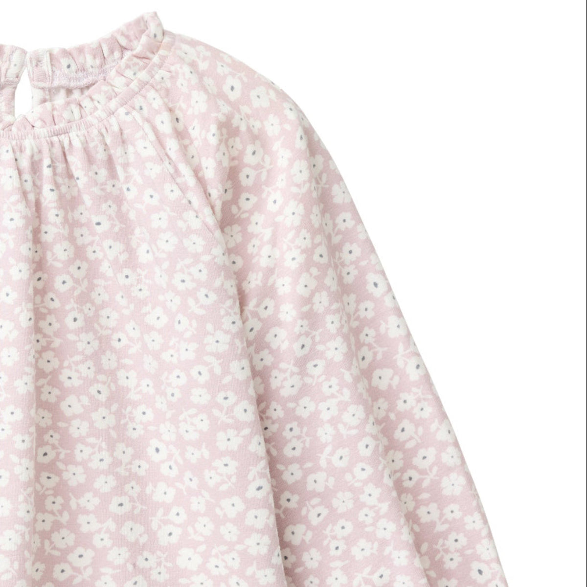 Blusa in Cotone Biologico - Fiori Bianchi