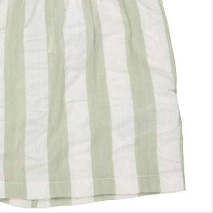 Blusa volant in Cotone Biologico - Seersucker Rigoni Verde/Bianco