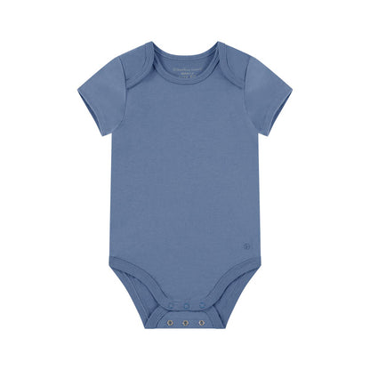 Box 3 pz - Body manica corta in Bamboo e Cotone Bianco/Verde/Blu