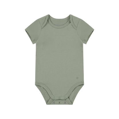 Box 3 pz - Body manica corta in Bamboo e Cotone Bianco/Verde/Blu