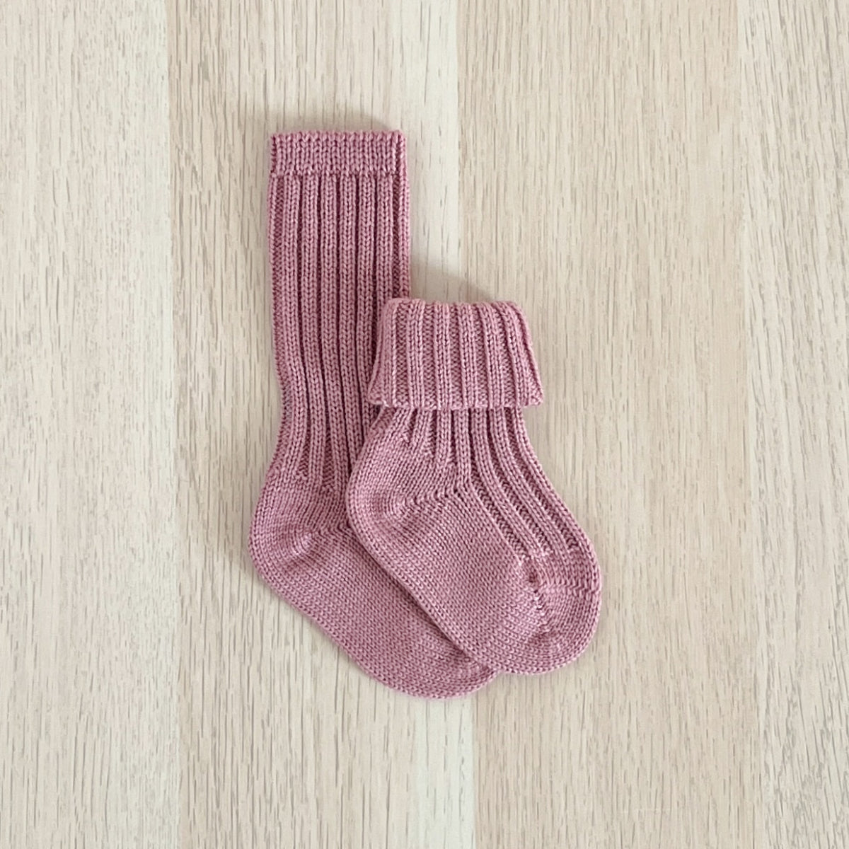 Calzini baby in 100% Lana Merino - Rosa Antico