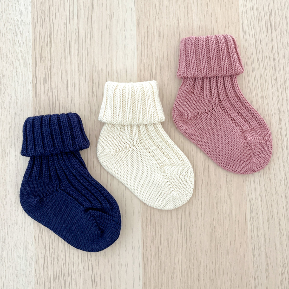 Calzini baby in 100% Lana Merino - Rosa Antico