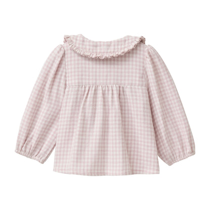 Camicia in flanella di Cotone Biologico - Vichy Rosa