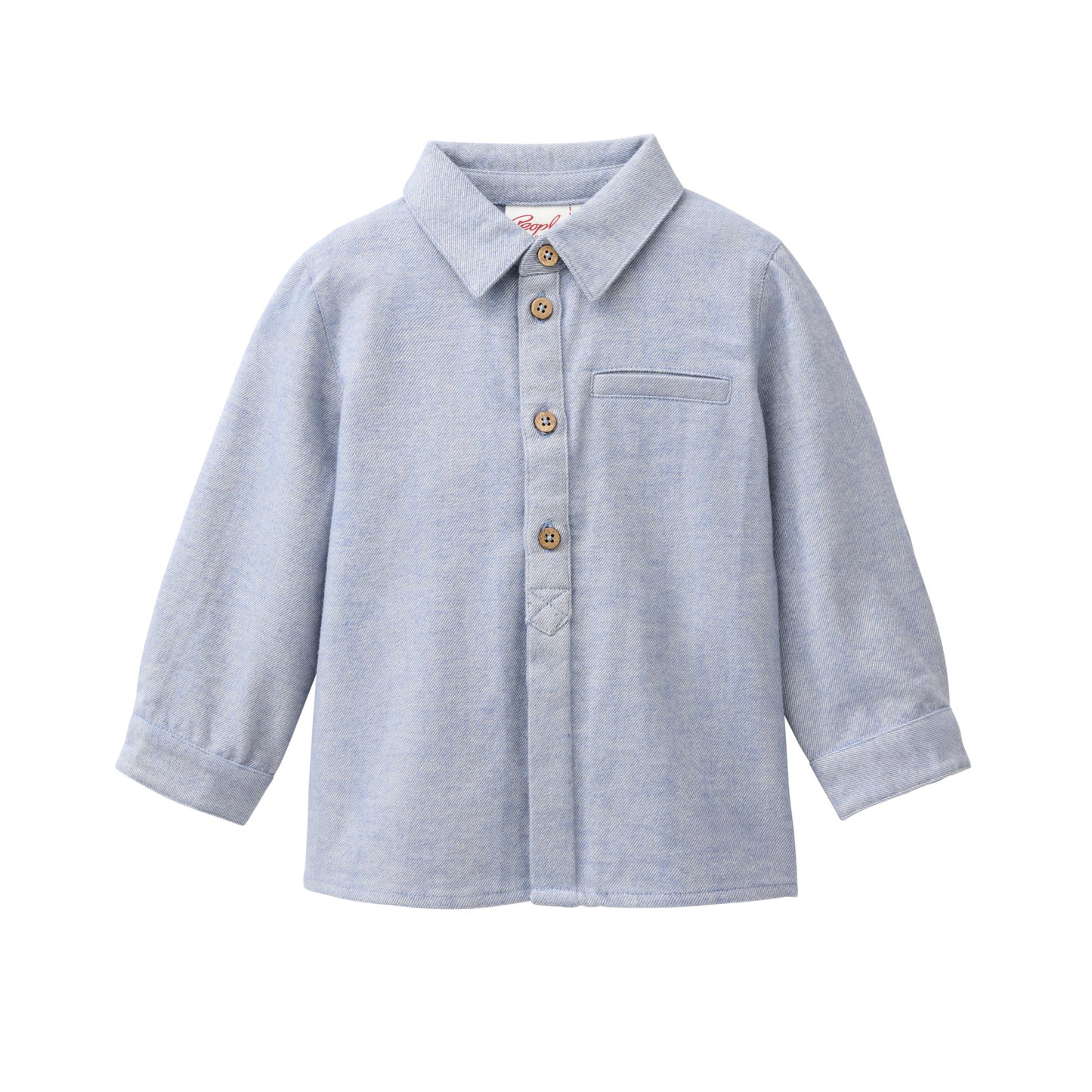 Camicia in flanella di Cotone Biologico - Azzurro