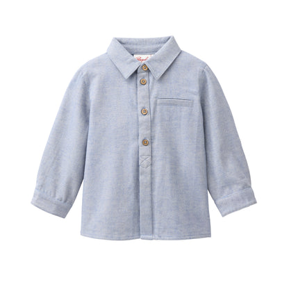 Camicia in flanella di Cotone Biologico - Azzurro