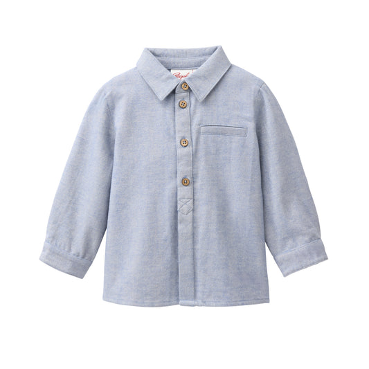 Camicia in flanella di Cotone Biologico - Azzurro