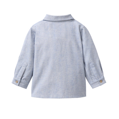 Camicia in flanella di Cotone Biologico - Azzurro