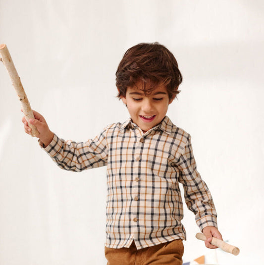 Camicia in flanella di Cotone Biologico - Check