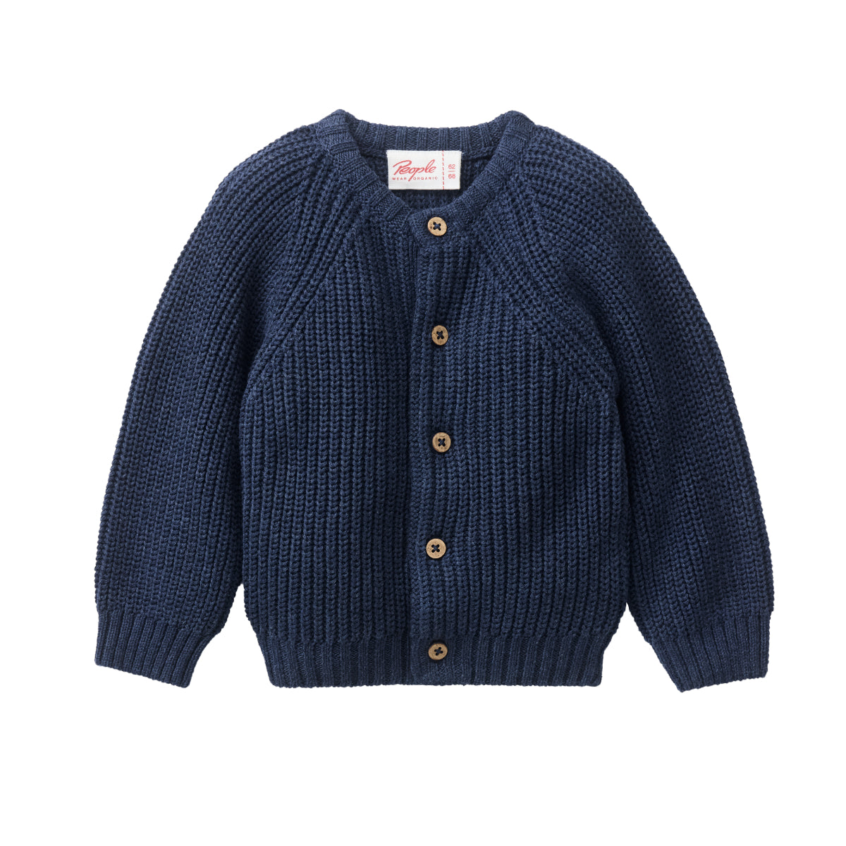 Cardigan in maglia di cotone biologico - Indaco