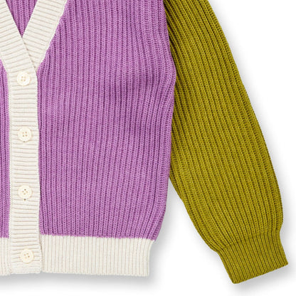Cardigan in Cotone Biologico - Colorblock