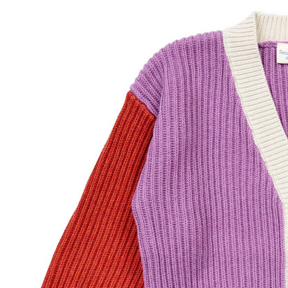 Cardigan in Cotone Biologico - Colorblock