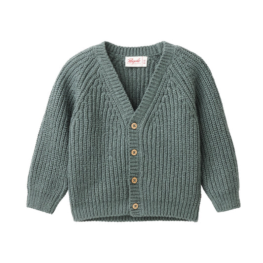 Cardigan in Cotone Biologico - Eucalipto