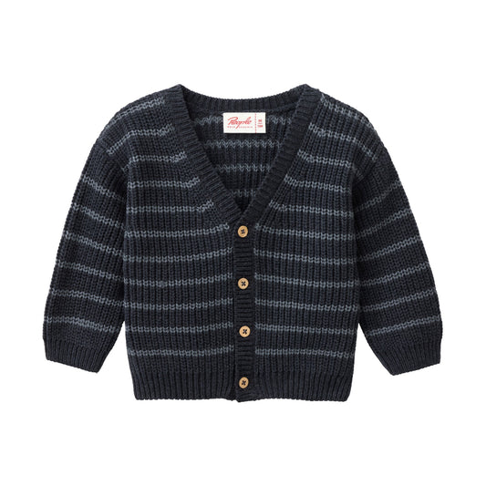 Cardigan in Cotone Biologico - Fumo rigato