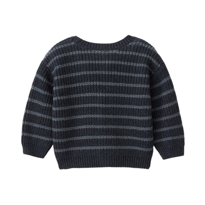 Cardigan in Cotone Biologico - Fumo rigato