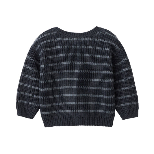 Cardigan in Cotone Biologico - Fumo rigato