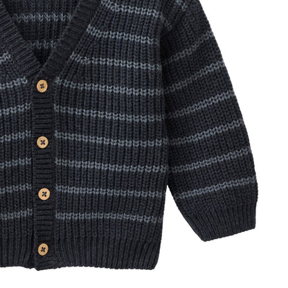 Cardigan in Cotone Biologico - Fumo rigato