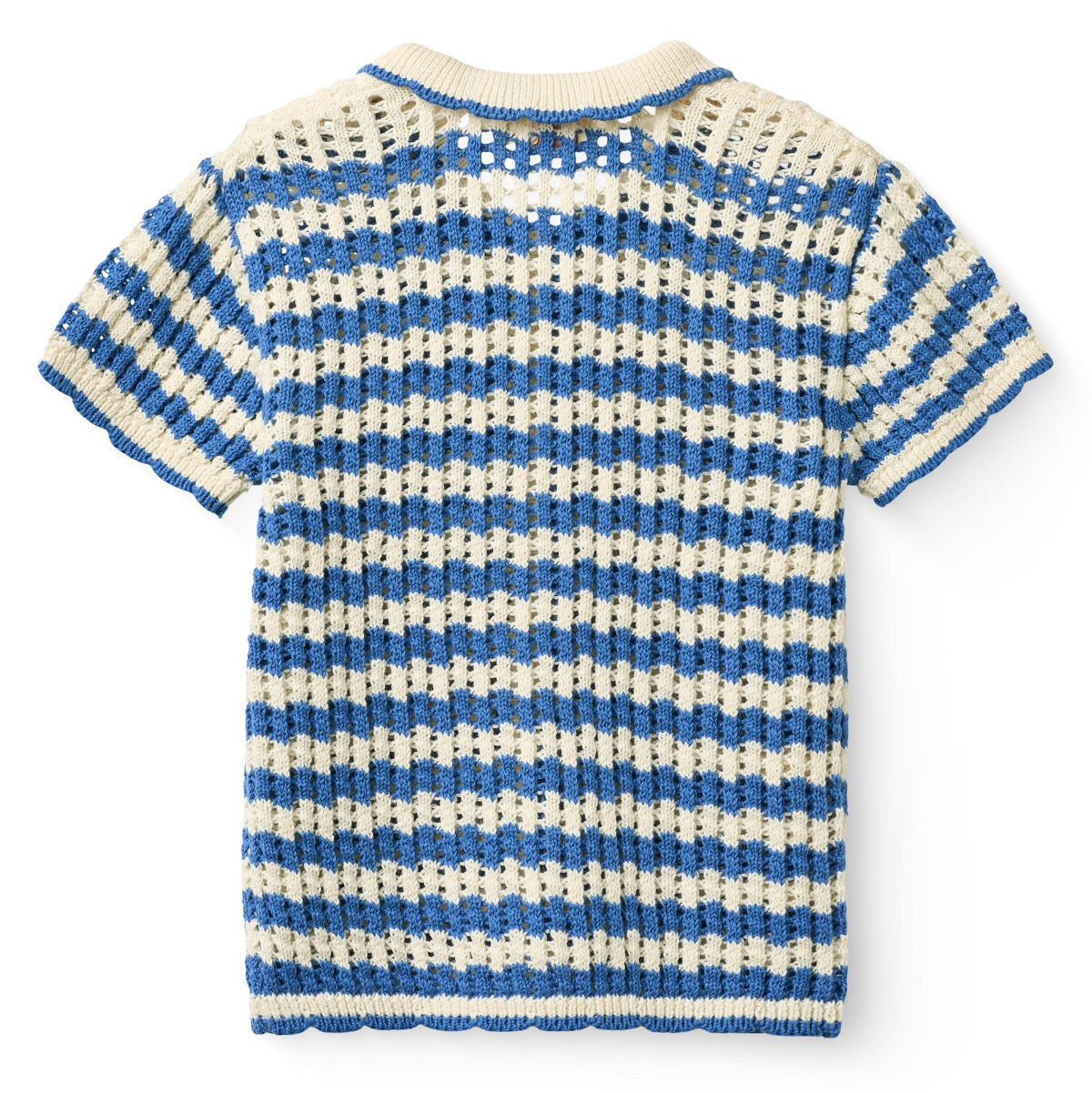 Cardigan in Cotone Biologico Crochet - Cobalto