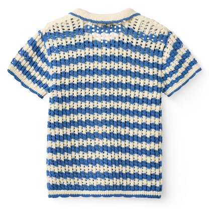 Cardigan in Cotone Biologico Crochet - Cobalto