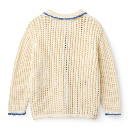 Cardigan in Cotone Biologico Crochet - Crema