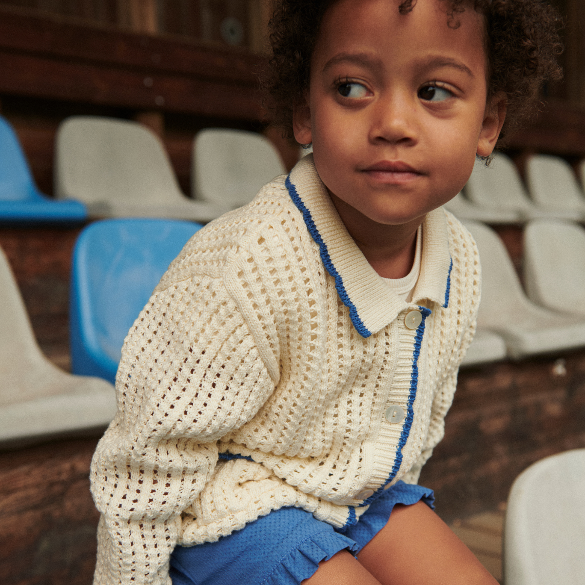 Cardigan in Cotone Biologico Crochet - Crema
