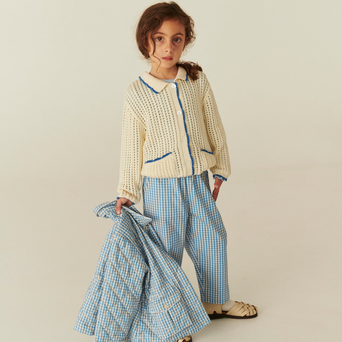 Cardigan in Cotone Biologico Crochet - Crema