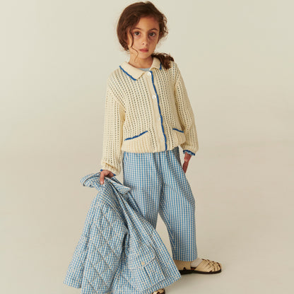 Cardigan in Cotone Biologico Crochet - Crema