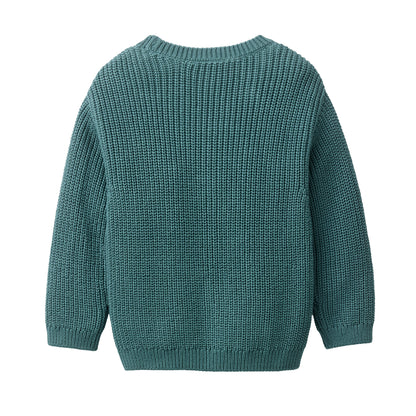 Cardigan in maglia di cotone biologico - Eucalipto