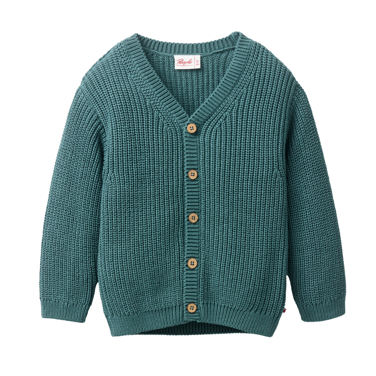 Cardigan in maglia di cotone biologico - Eucalipto