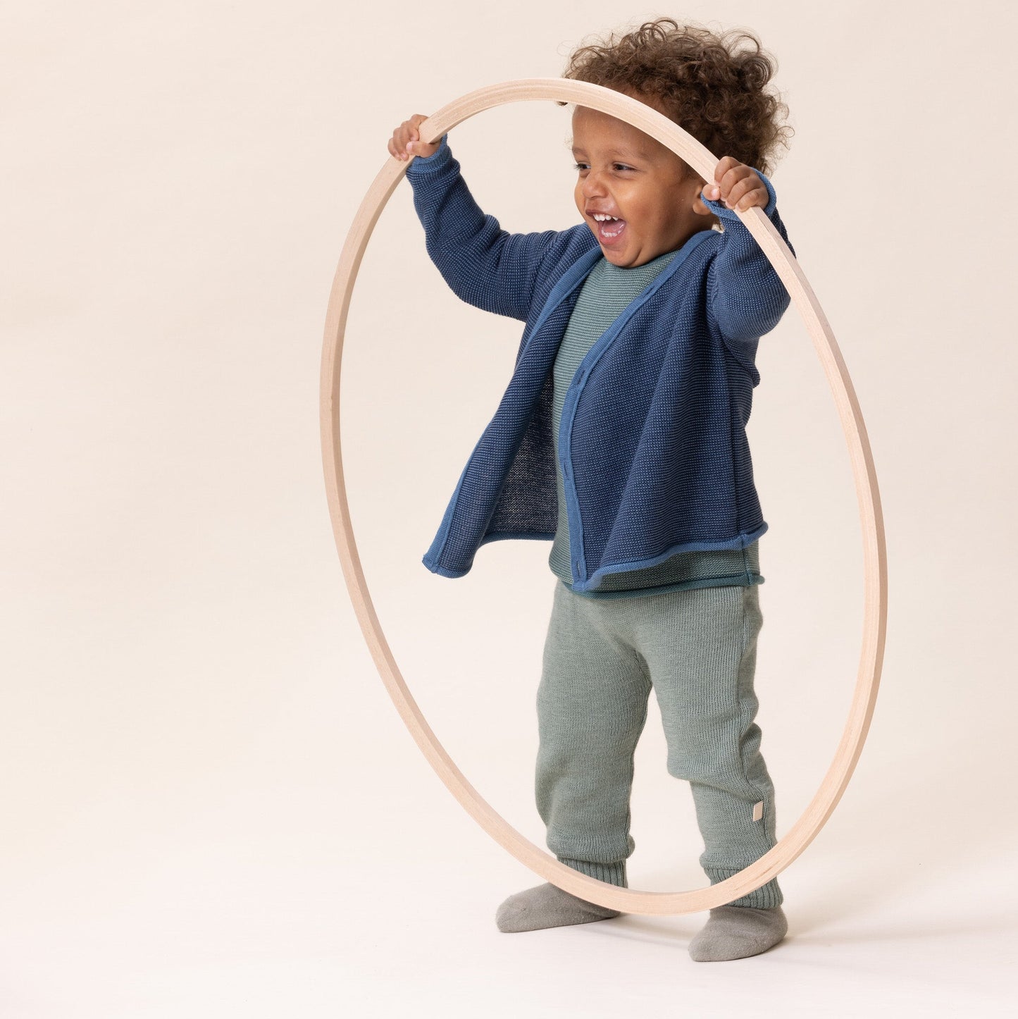 Cardigan con allacciatura kimono - Indaco