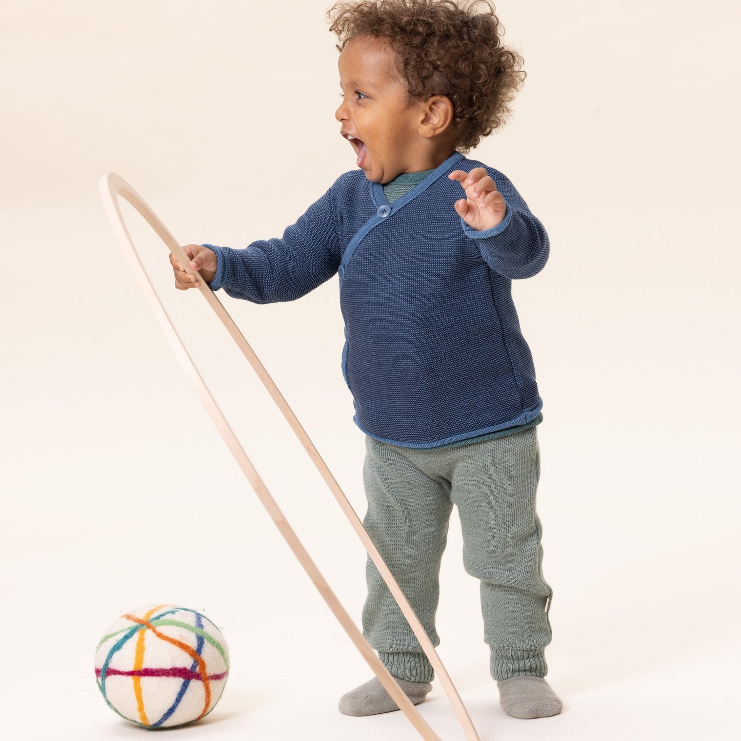 Cardigan con allacciatura kimono - Indaco