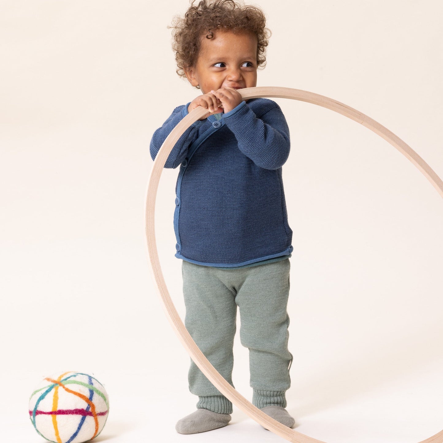 Cardigan con allacciatura kimono - Indaco