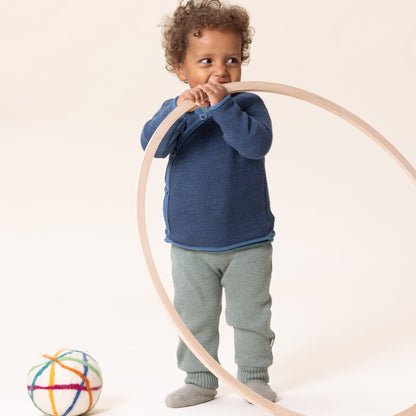 Cardigan con allacciatura kimono - Indaco