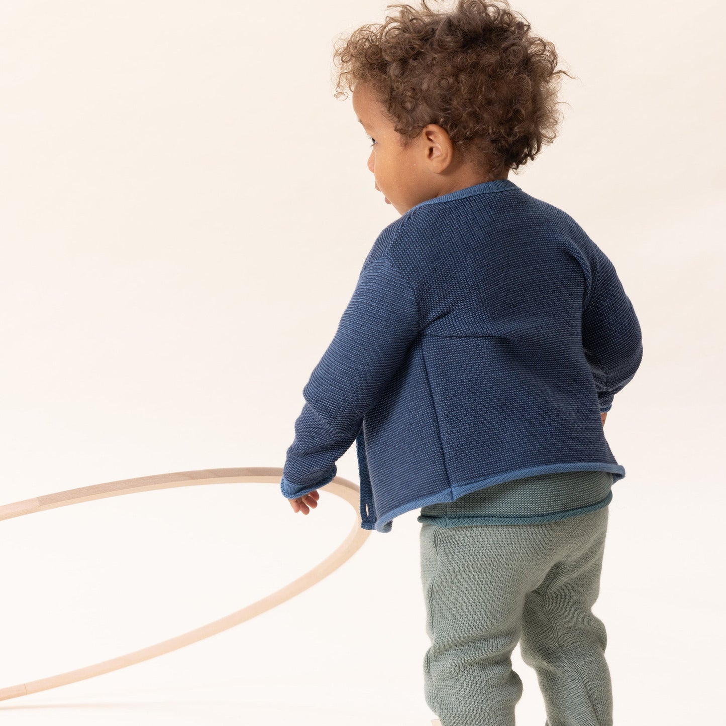 Cardigan con allacciatura kimono - Indaco