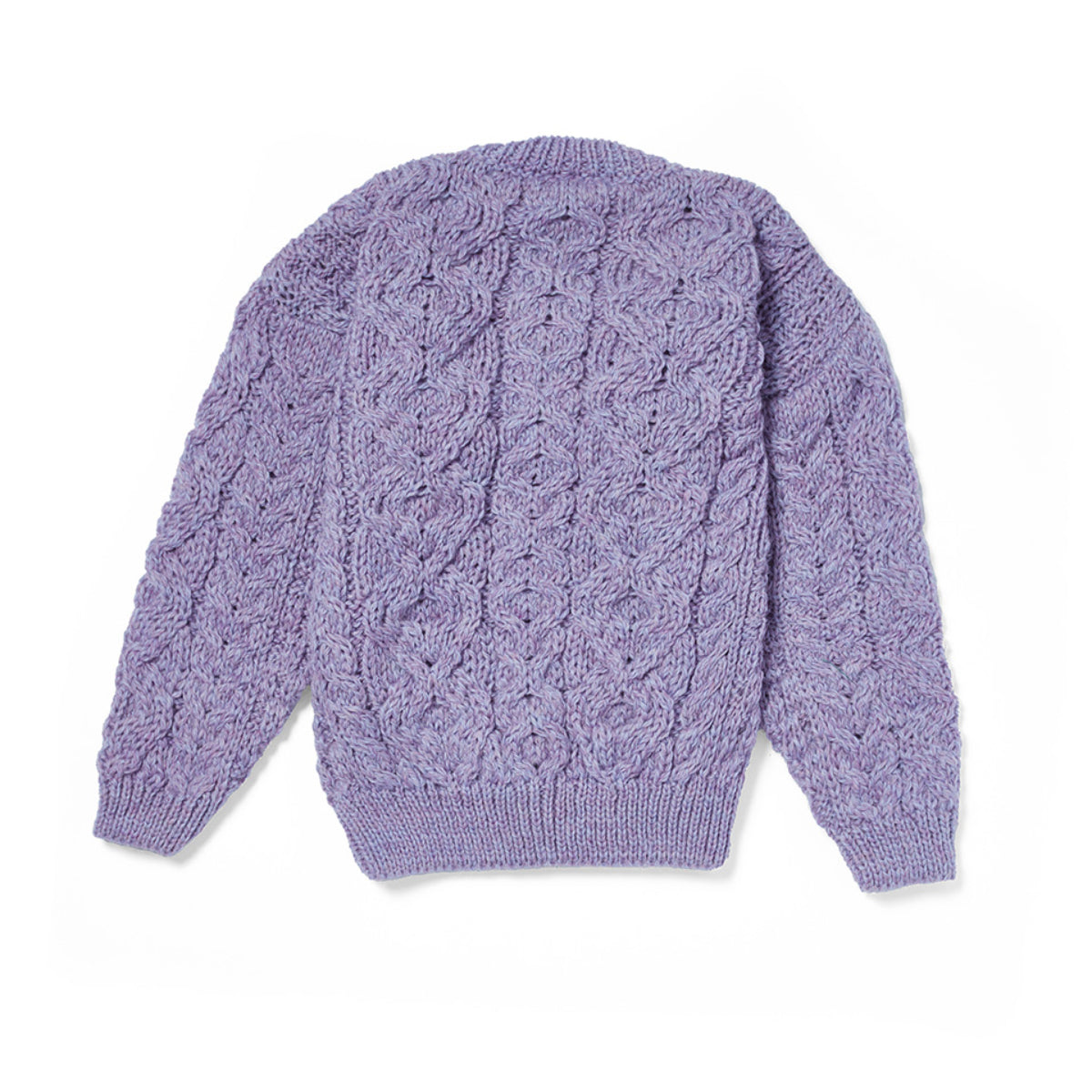 Cardigan Aran  in Lana Irlandese - Lavanda