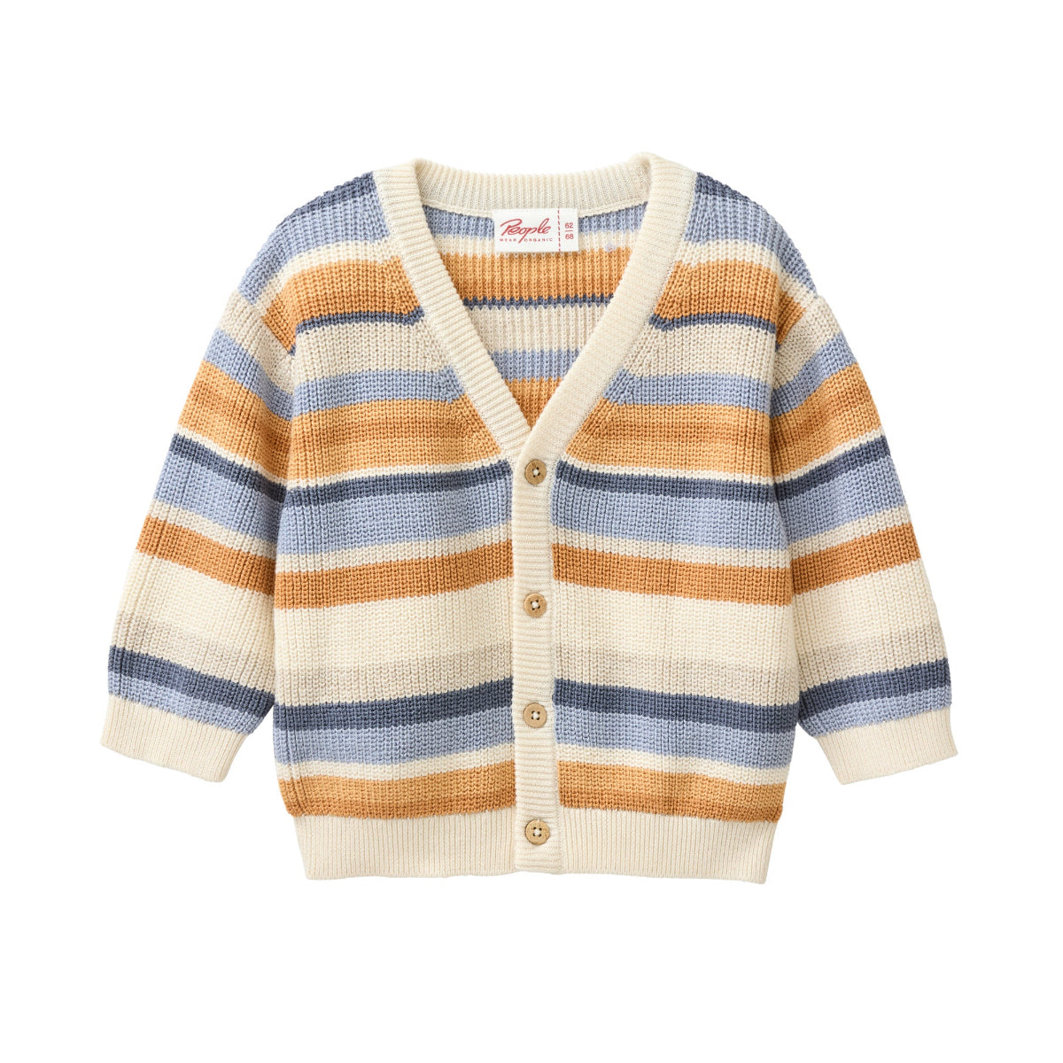 Cardigan in maglia di Cotone Biologico - Righe Multicolor