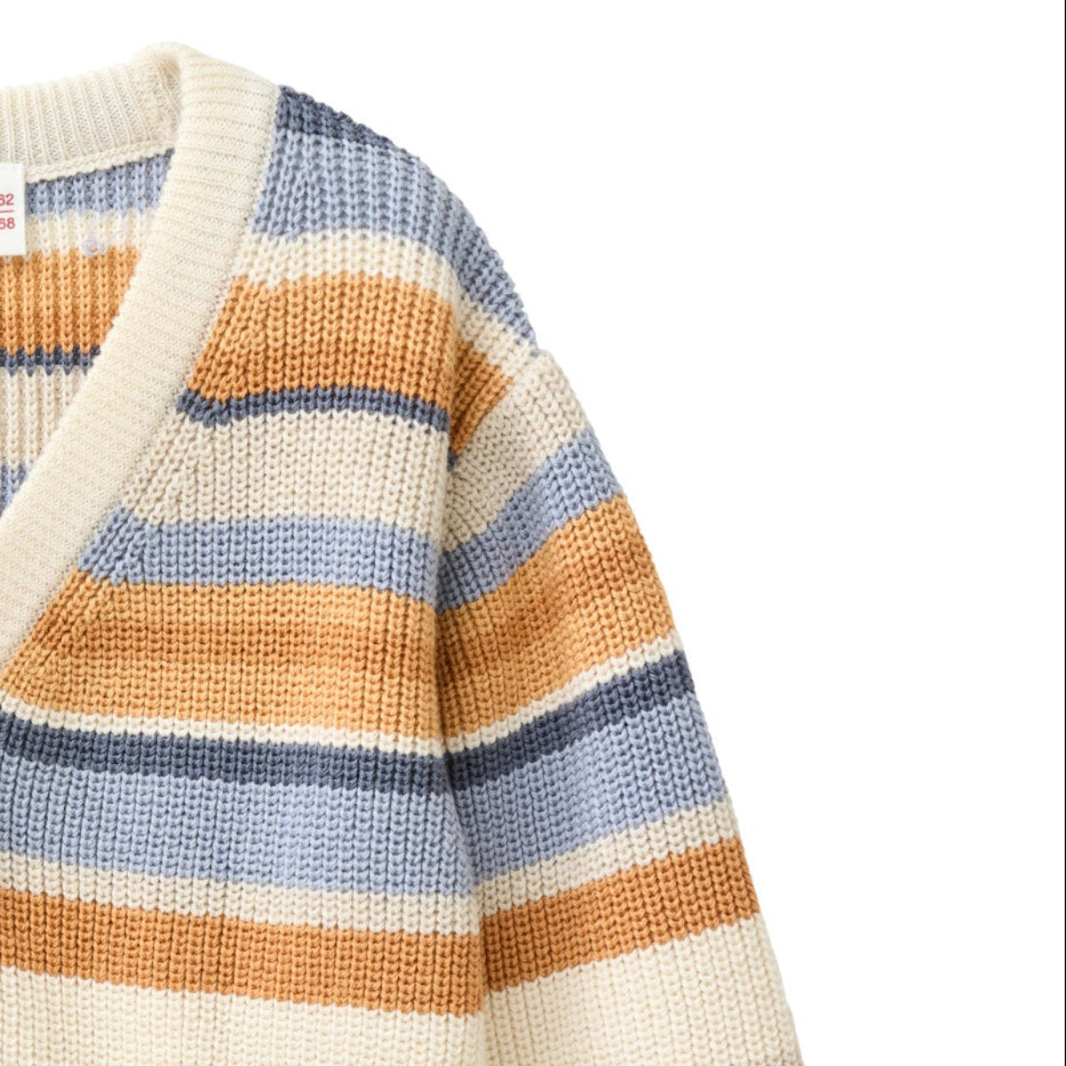Cardigan in maglia di Cotone Biologico - Righe Multicolor