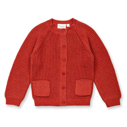 Cardigan in Cotone Biologico - Terracotta
