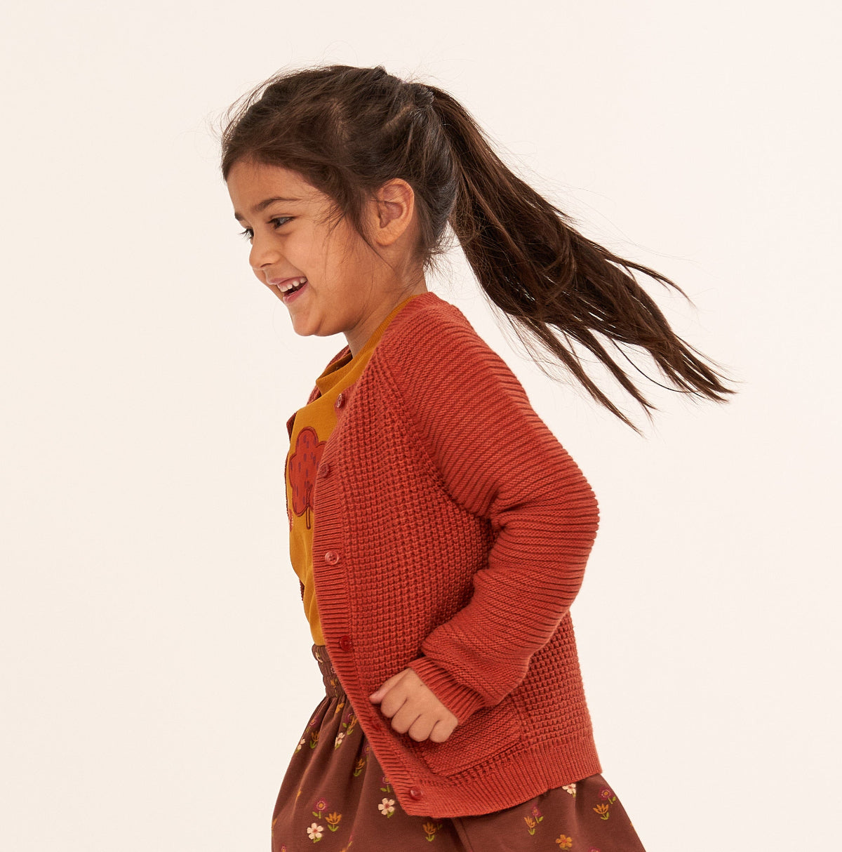 Cardigan in Cotone Biologico - Terracotta