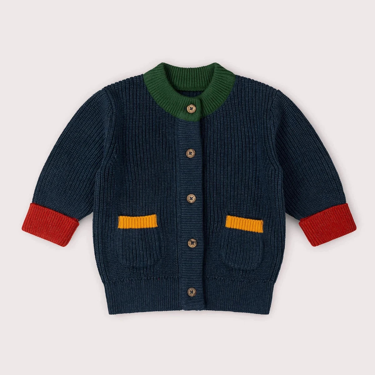 Cardigan in Cotone Biologico con taschine - Blu Notte