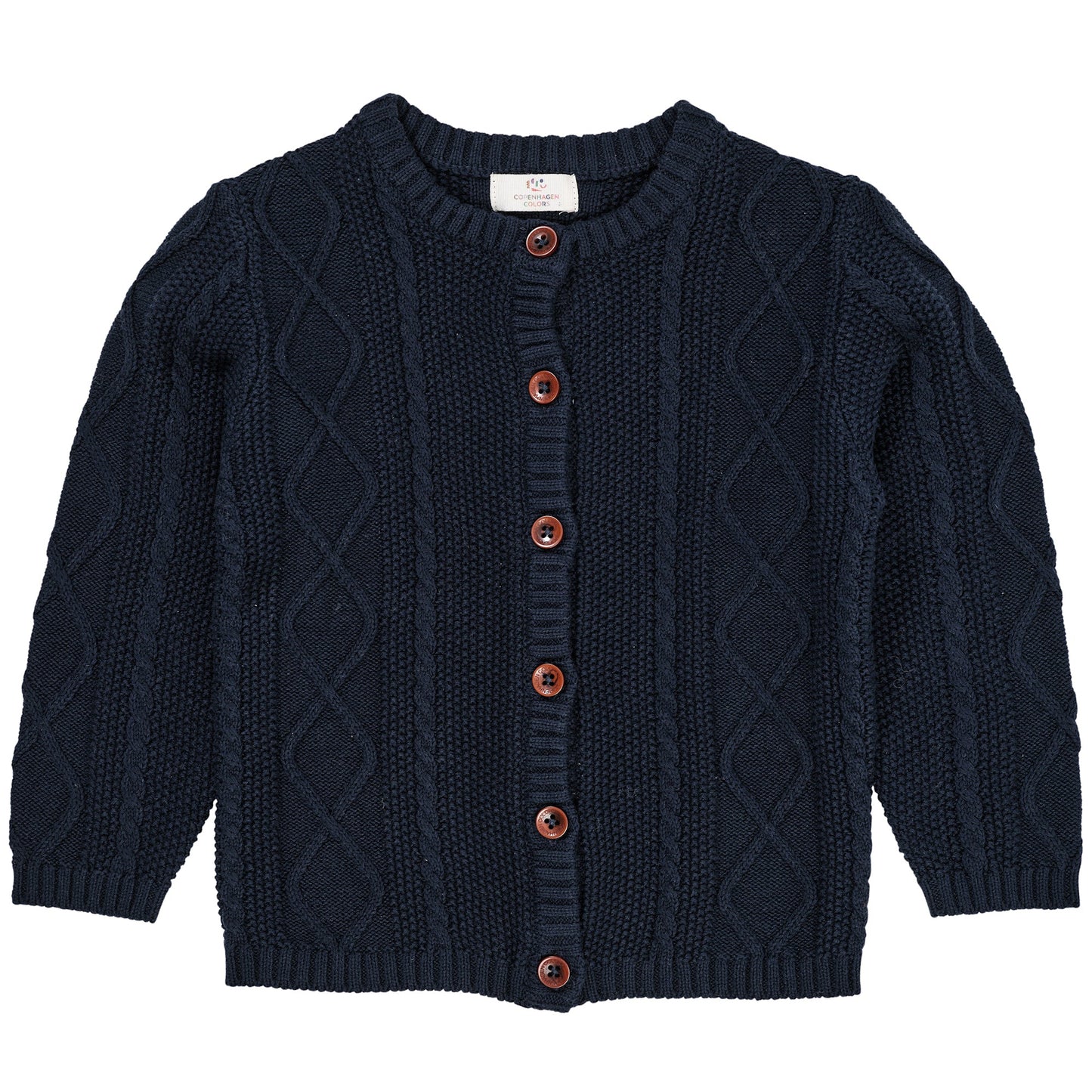 Cardigan trecce in Cotone Biologico - Navy