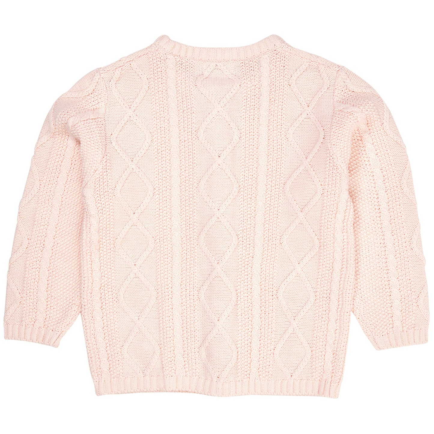 Cardigan trecce in Cotone Biologico - Rosa chiaro
