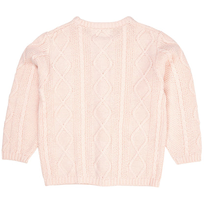 Cardigan trecce in Cotone Biologico - Rosa chiaro