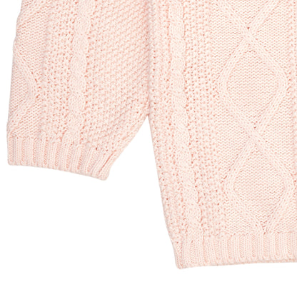 Cardigan trecce in Cotone Biologico - Rosa chiaro