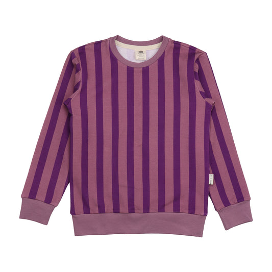 Felpa in Cotone Biologico - Righe Viola