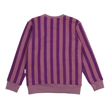 Felpa in Cotone Biologico - Righe Viola