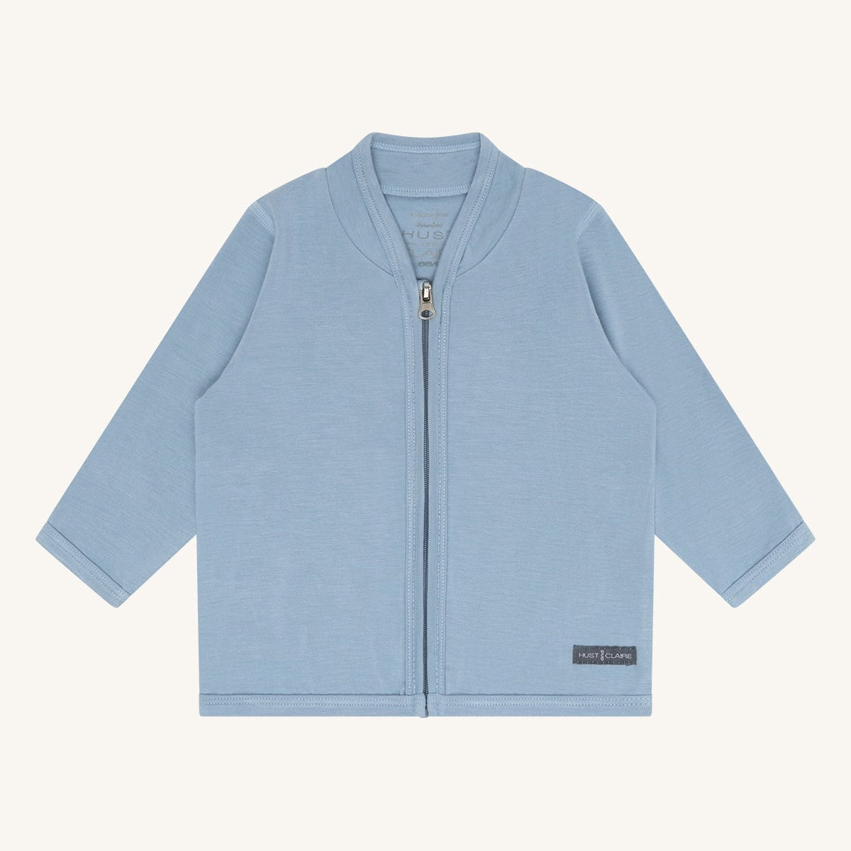 Felpa con zip in Bambù - Azzurro
